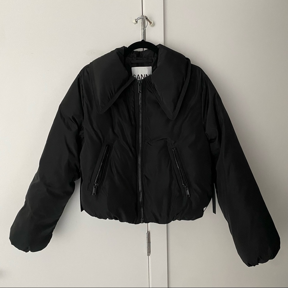 Ganni Crop Tech Down Puffer Jacket